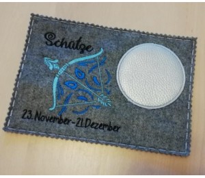 Stickserie - ITH Mug Rugs Zodiac Sternzeichenmotive Vollstick